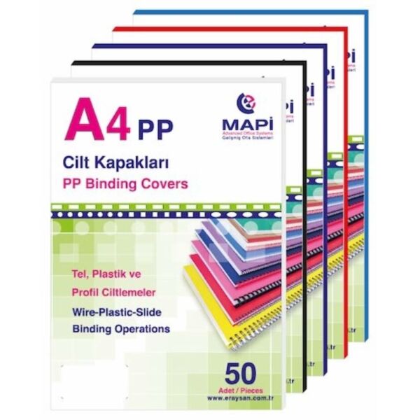 Mapi Cilt Kapağı Pp A4 450 Mic. Beyaz 50Li 2042500