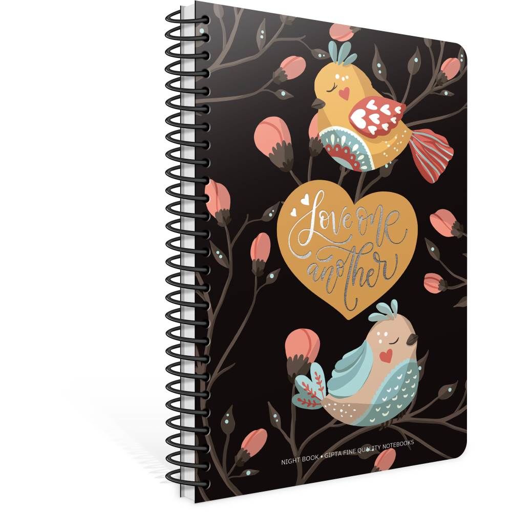 Night Book 17x24 120 Yaprak Çizgili Spiralli Defter 6556