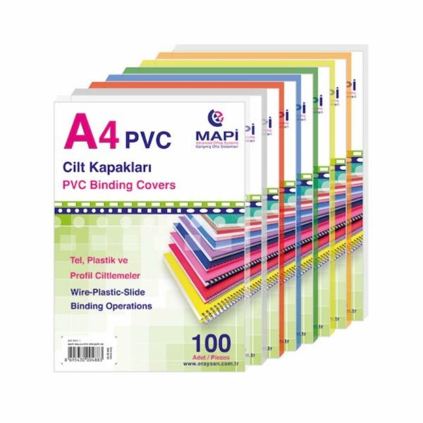 Mapi Cilt Kapağı Pvc A4 160 Mic. Şeffaf 100 Lü 2040250