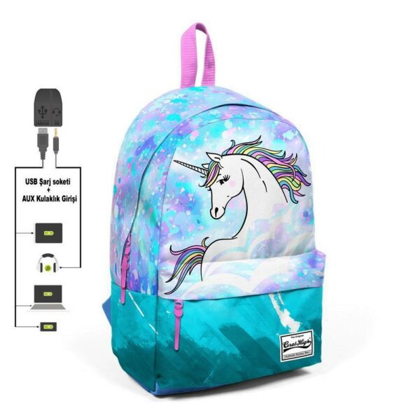 Coral High Usb+Aux Soketli Unicorn Sırt Çantası 23429